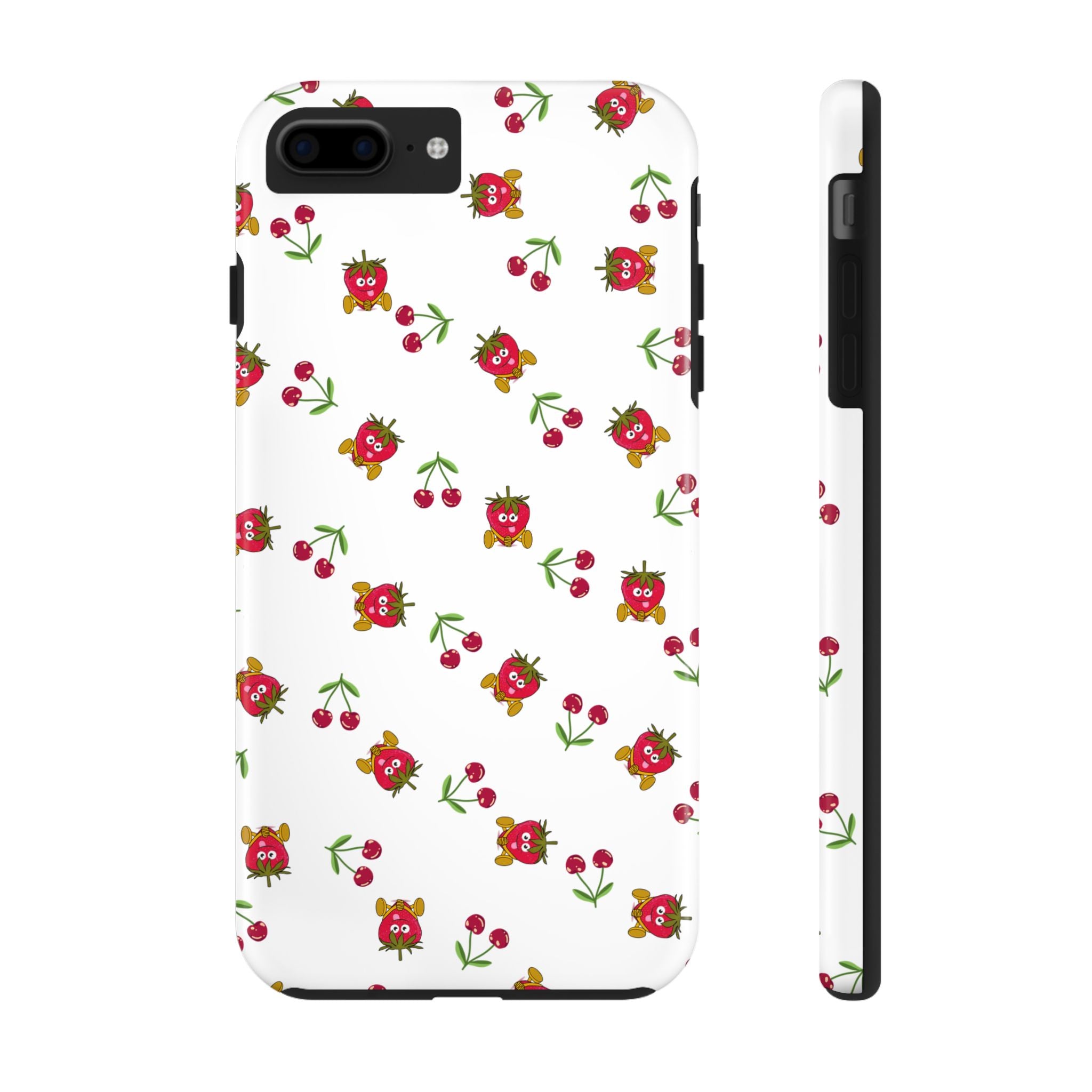 Fruit Patterned Phone Cases, Summer Fruits Phone Covers, Berry Print Tough Cases, Stylish Cell Phone Protectors, Red Fruits Phone