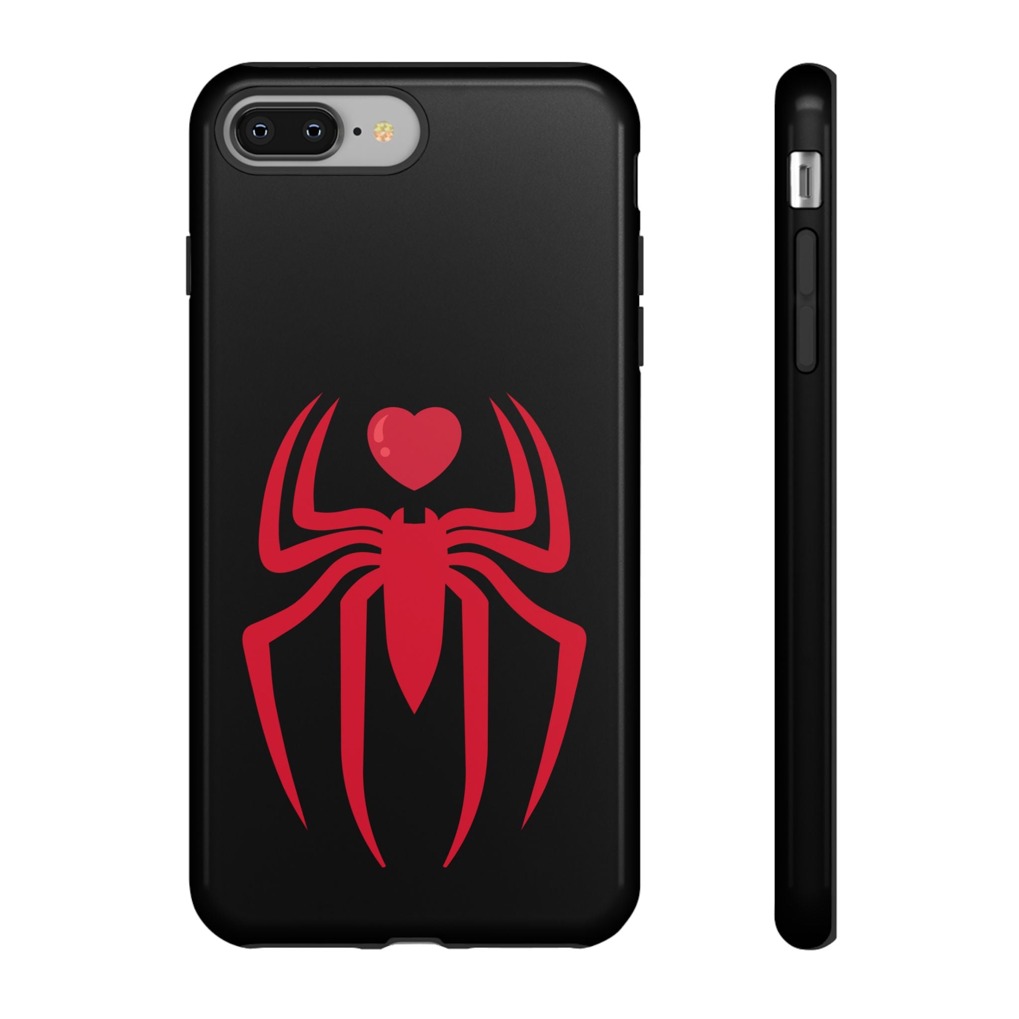 Red Spider Heart Tough iPhone Cases, Spiderweb iPhone Cover, Gothic Phone Accessories, Halloween Gift, Creepy Arachnid iPhone Protectors