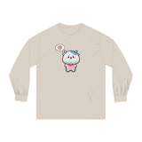 Kawaii Cow Woman Long Sleeve T-Shirt, Cute Cow Lady Tee, Funny Animal Lover Shirt, Adorable Farm Animal Top, Women's Graphic Tee