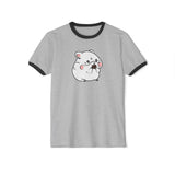 Kawaii Cute Hamster Ringer Tee - Cotton T-Shirt - Animal Lover Gift - Funny Graphic Tee - Cute Rodent Shirt