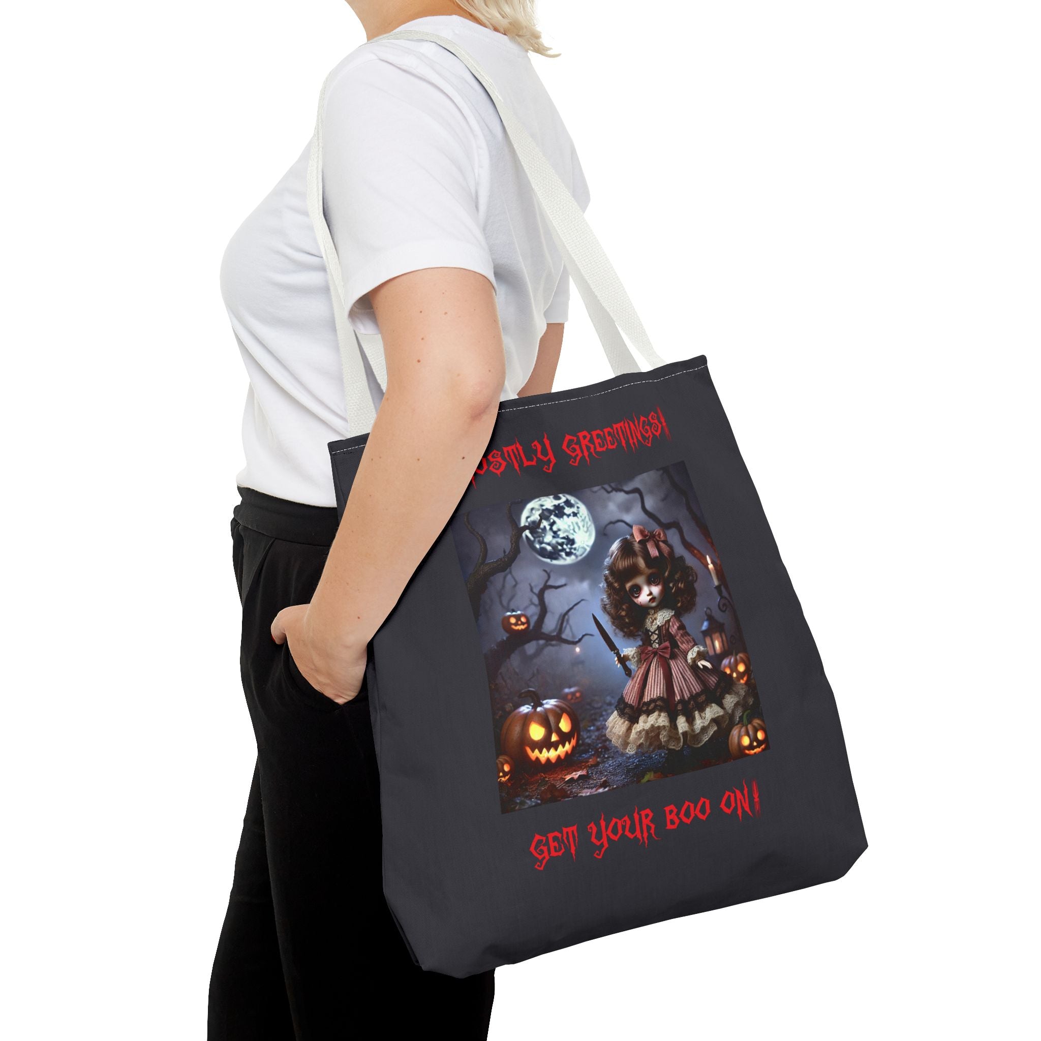 Halloween Doll With a Mix of Scary and Sweet Tote Bag
