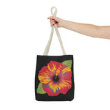 Poppy Tote Bag - Floral Canvas Shoulder Bag for Women, Flower Printed Grocery Tote, Reusable Shopping Handbag, Eco-Friendly Beach Bag, Gift