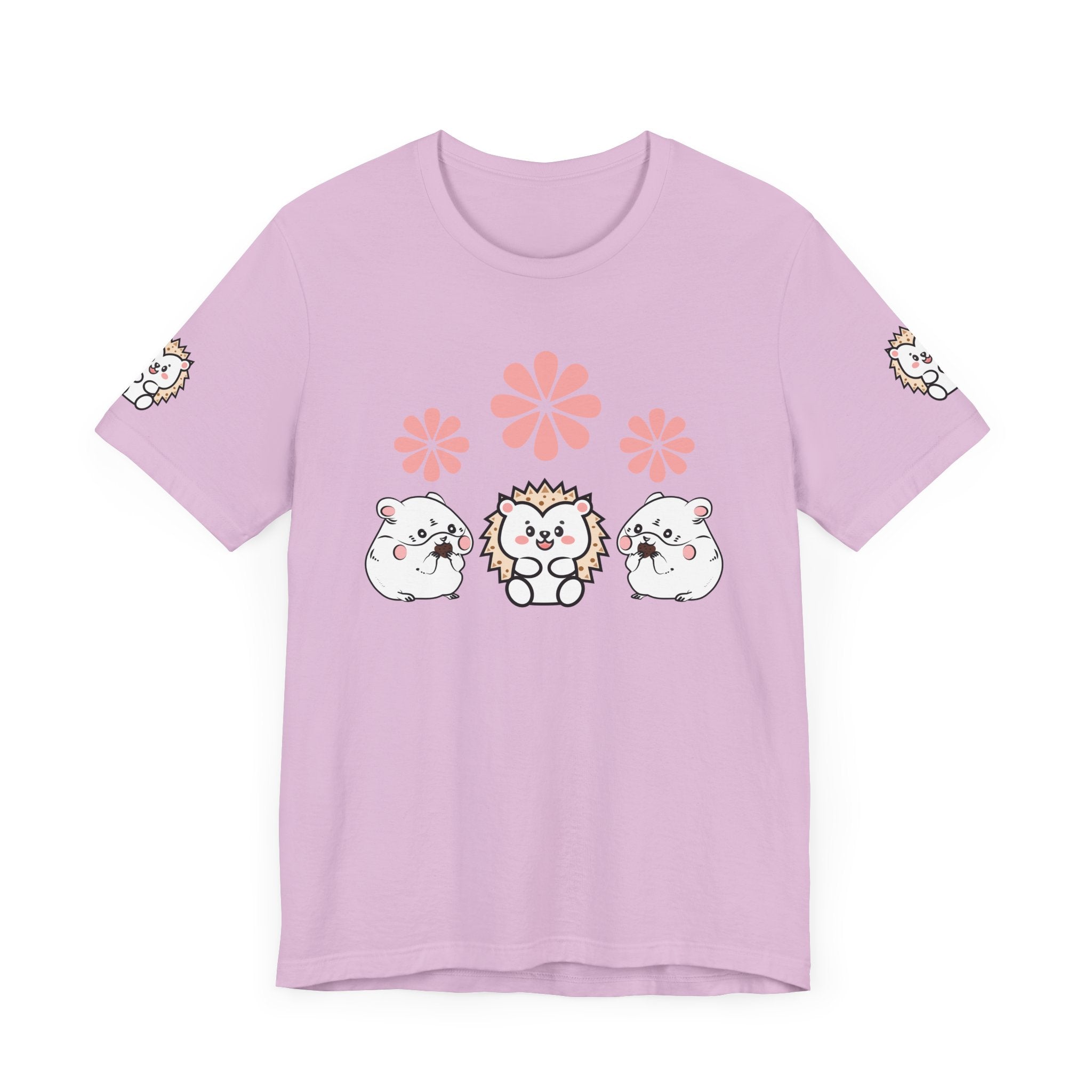Cute Animal Tee - Hedgehog & Hamster Shirt - Happy Critter Top