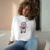 Kawaii Penguin Crop Hoodie, Cute Animal Lover Gift, Cozy Winter Top, Japanese Style Sweatshirt, Adorable Graphic Jumper