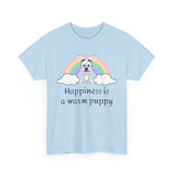 Happiness is a warm puppy T-Shirt, Dog lover gift, Graphic Tee, Animal lover shirt, Cute pet owner present