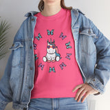 Kawaii Unicorn Butterflies Tee, Unicorn Lover Shirt, Cute Magical Animal Top, Fantasy Graphic Tee, Animal Lover Gift, Casual Cotton T-Shirt