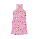 Cool Cats Pattern Pink Women's Racerback Dress