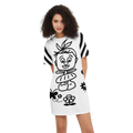 Cute Ballerina Short-Sleeve T-Shirt Dress-Heavyweight 225g