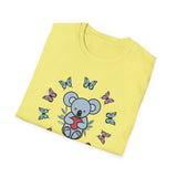 Koala Heart T-Shirt, Cute Animal Tee, Butterfly Graphic Shirt, Nature Lover Gift, Wildlife Lover Top