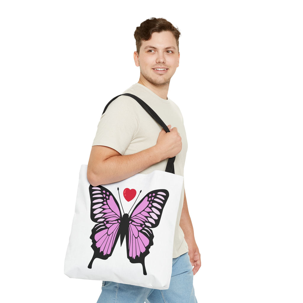 Pink Butterfly Tote Bag - Feminine Floral Design