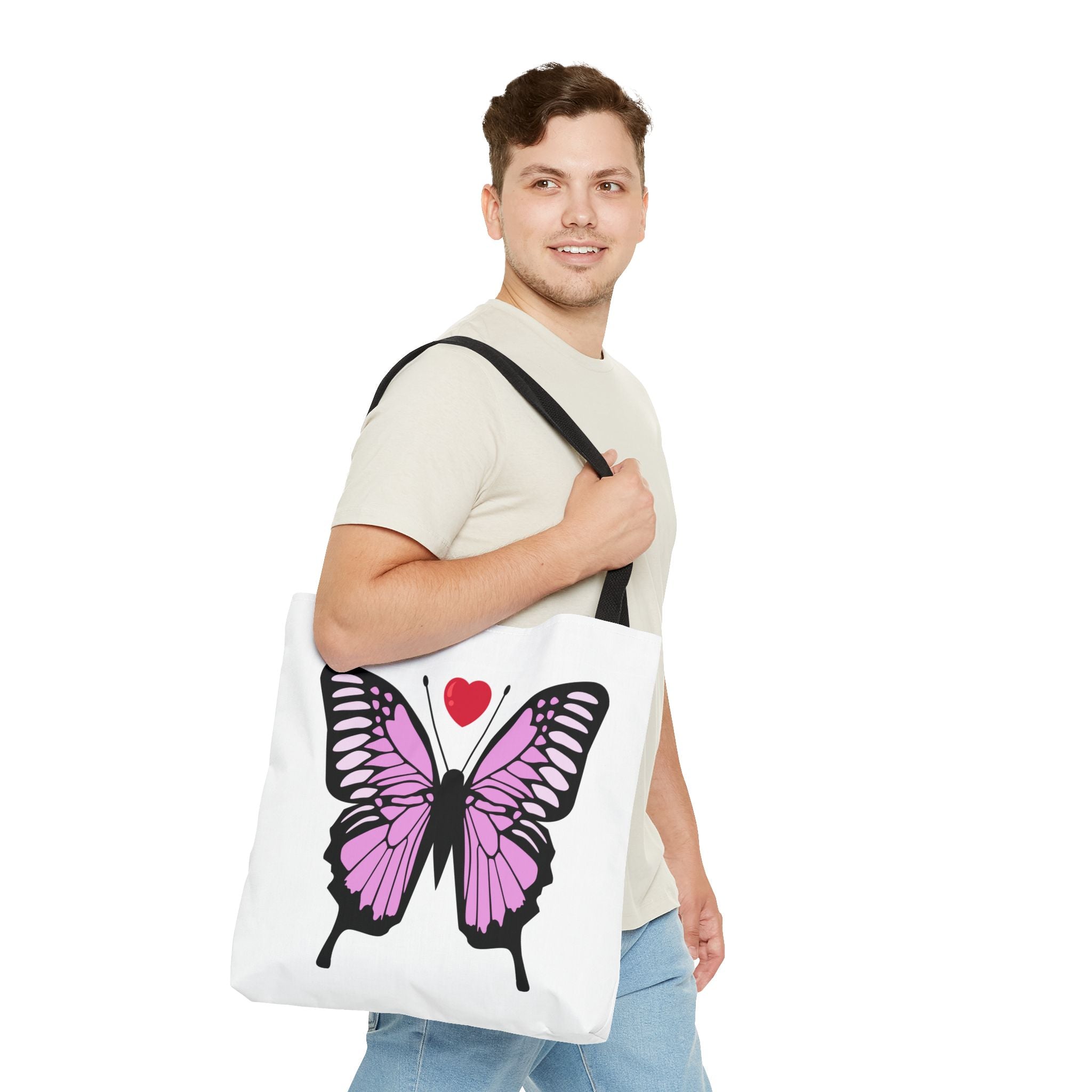 Pink Butterfly Tote Bag - Feminine Floral Design
