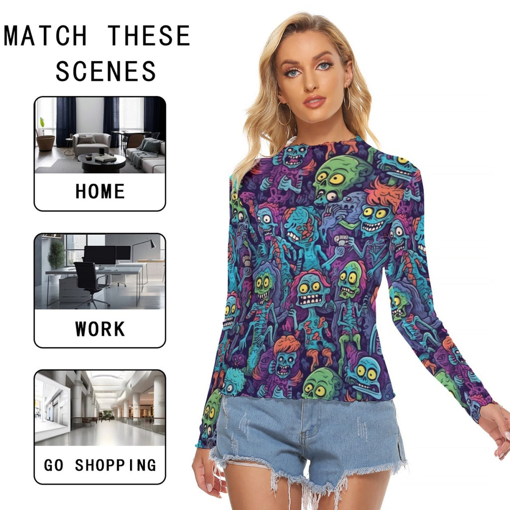 Colorful Zombie Monster Mesh Top