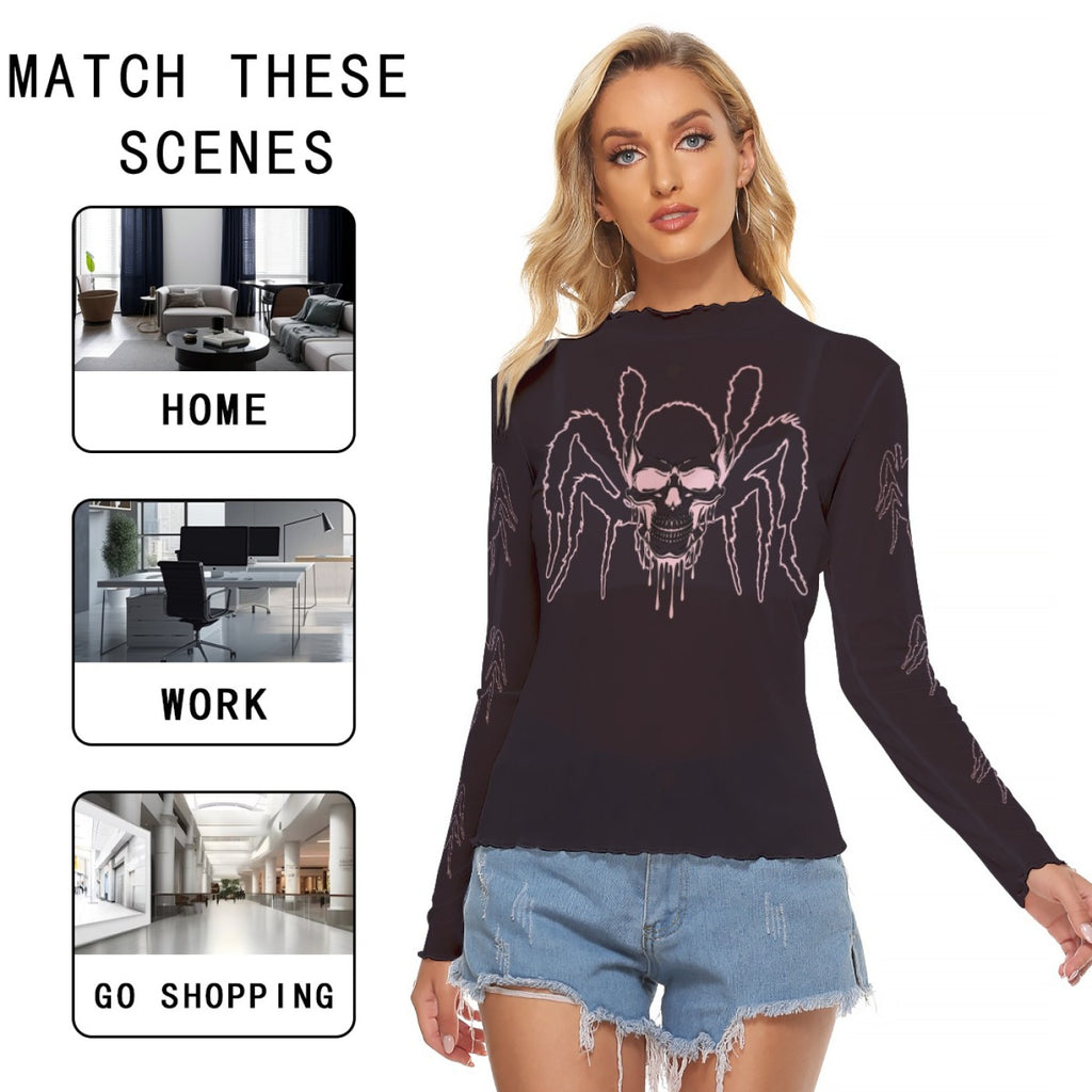 Spider Skull Gothic Mesh Top