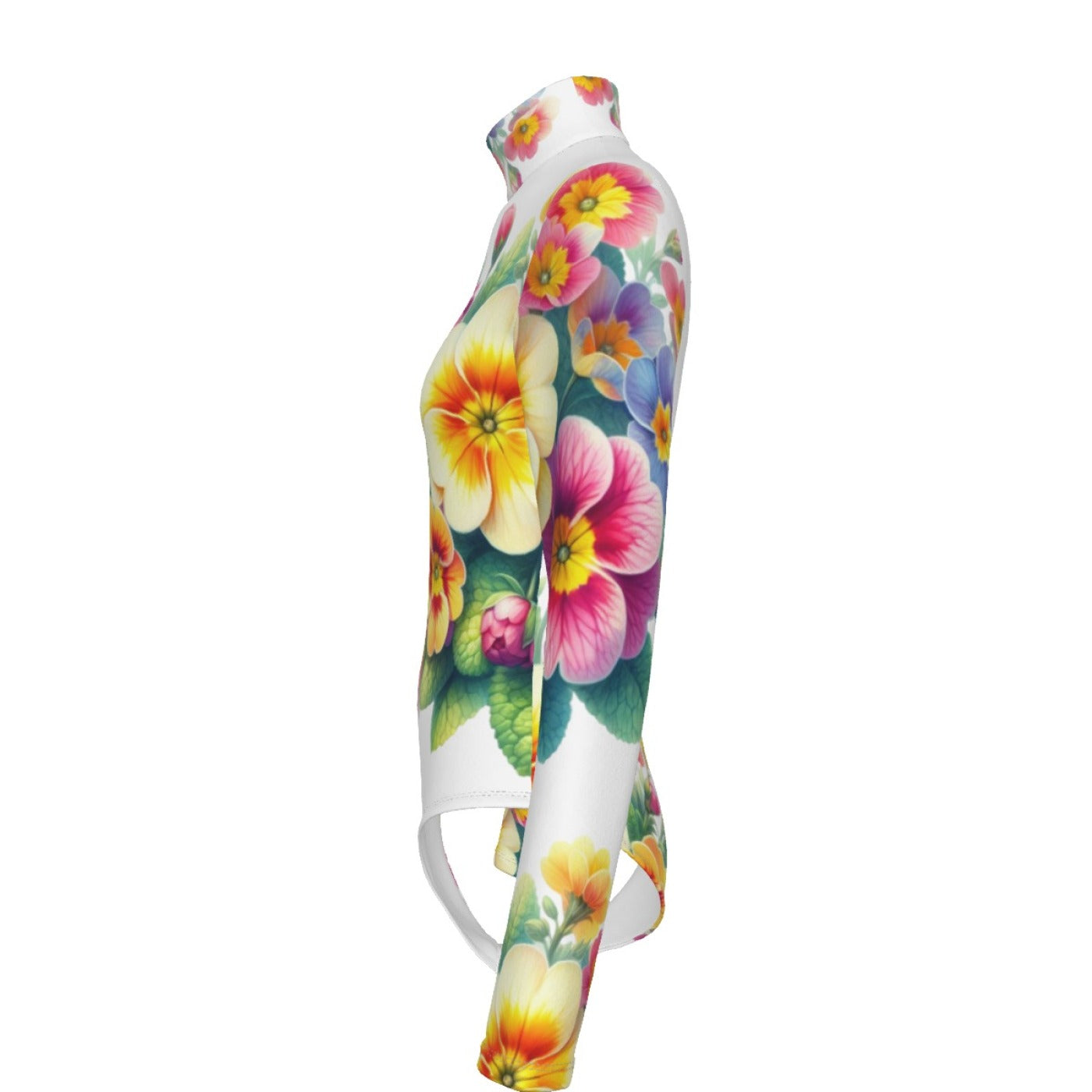 Colorful Floral Turtleneck Bodysuit