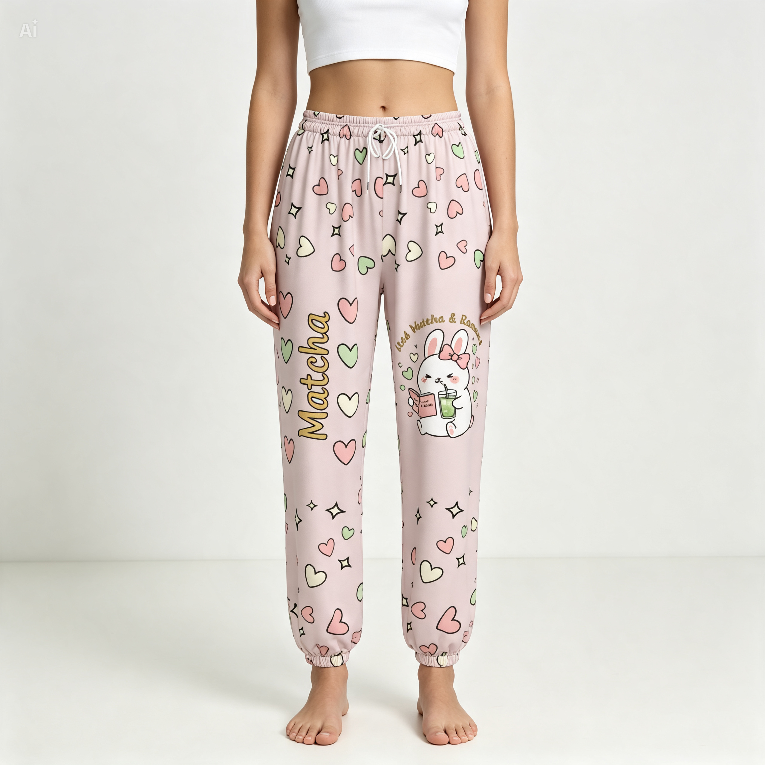 Iced Matcha Bunny Plush Pajama Pants