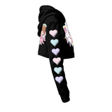 Kawaii Heaven Cute Unicorn and Girl Cropped Hoodie - Pastel Women's Fleece Hoodie