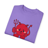 Kawaii Devil Shirt, Cute Demon Garment-Dyed T-shirt, Pastel Grunge Top, Harajuku Inspired Clothing