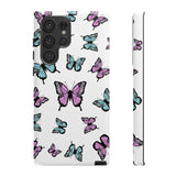 Butterfly Pattern White Background Tough Cases