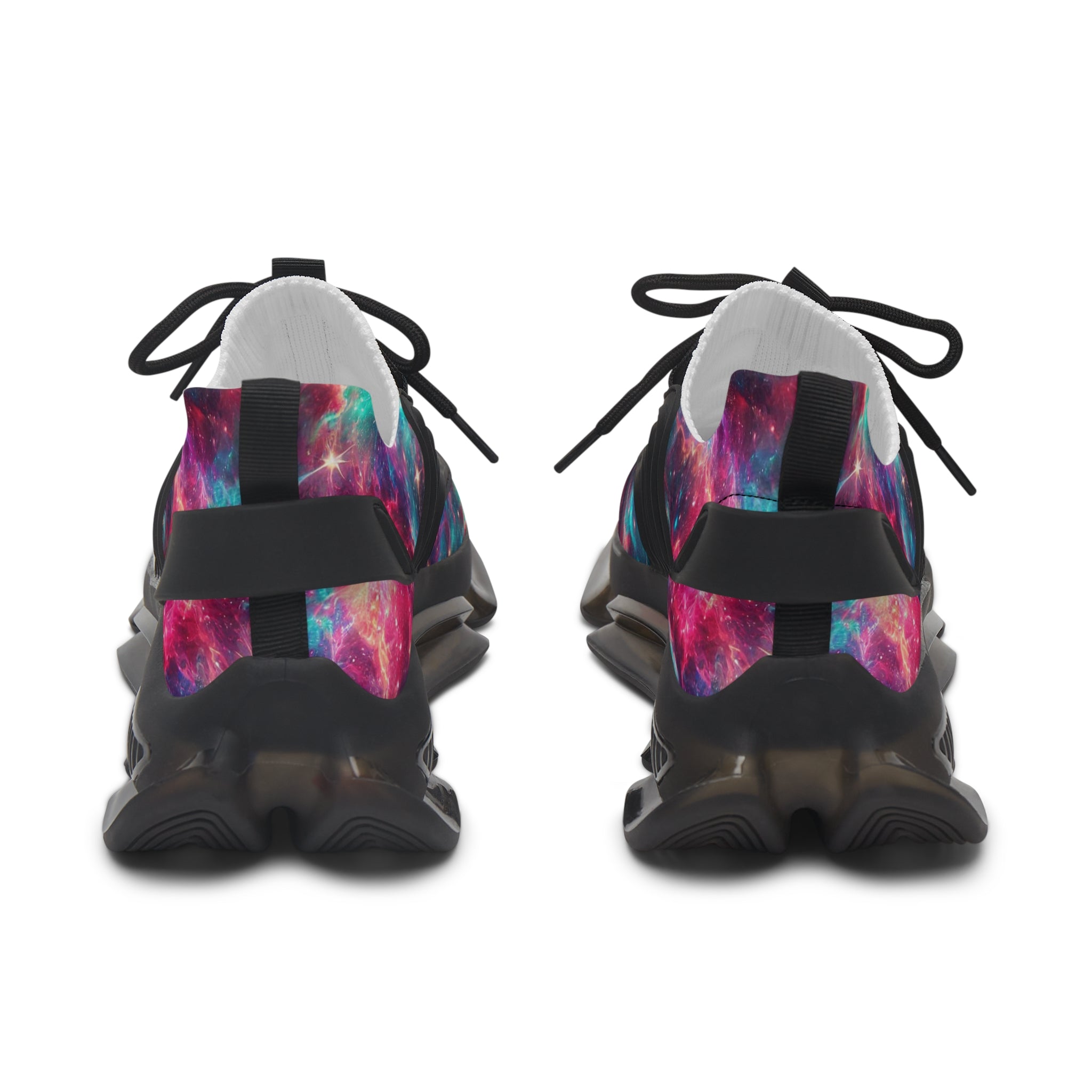 Neon Space Sneakers, Women's Shoes, Galaxy Print Running Shoes, Outer Space Sneaker Gift, Cosmic Athletic Footwear