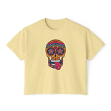Sugar Skull Boxy Tee - Day of the Dead Women's Shirt