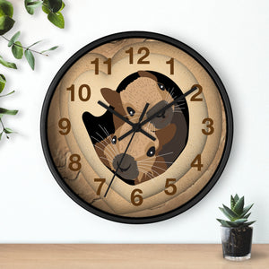 Squirrels in tree heart Wall Clock, Nature Lover Gift, Rustic Home Decor, Unique Wooden Clock, Forest Animal Art, Cute Woodland Design