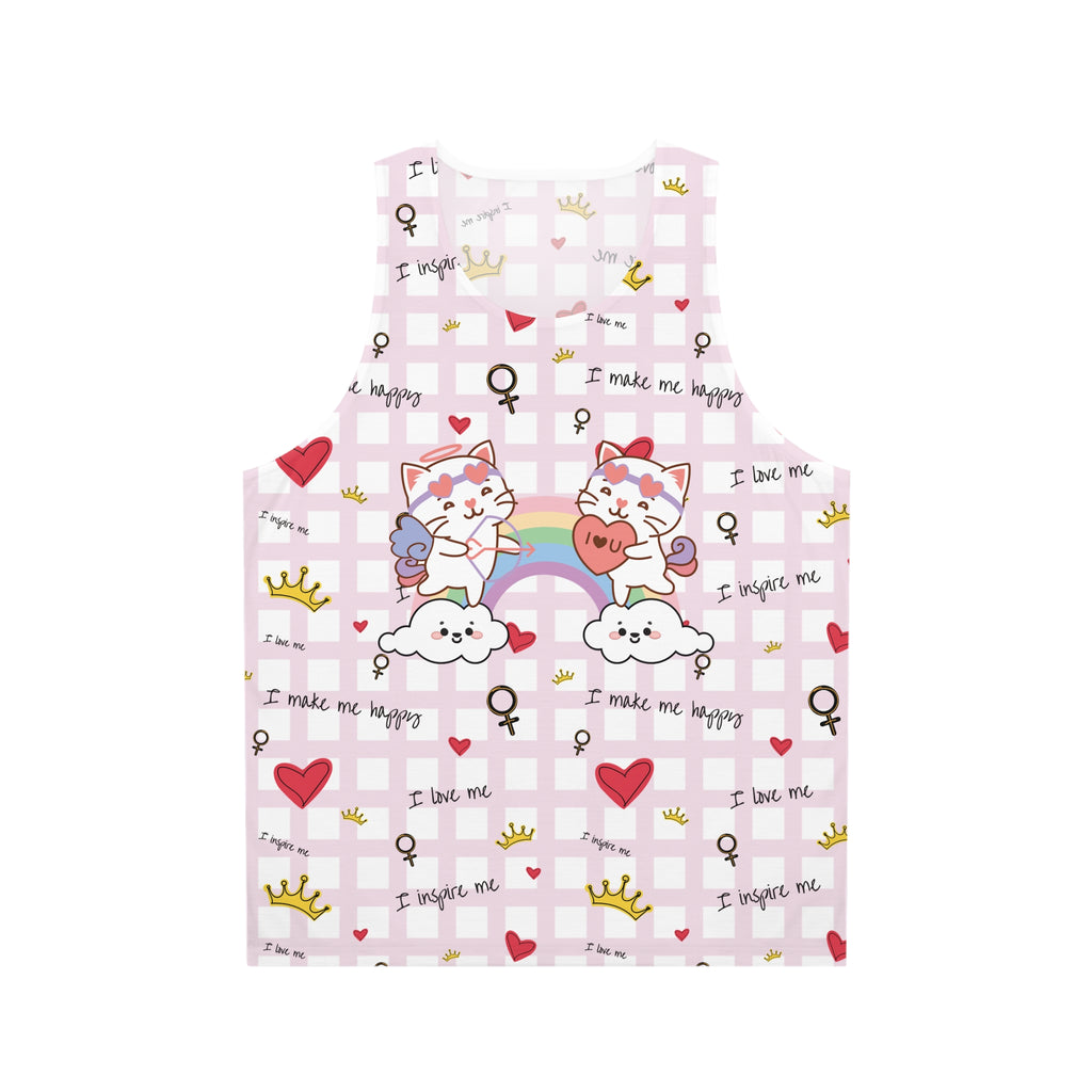 Cute Inspirational Tank Top - Feel Happy, Love Yourself, Ideal for Summer and Festivals, Motivational Gift, Comfortable Wear, Fun