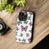 Butterfly Pattern White Background Tough Cases