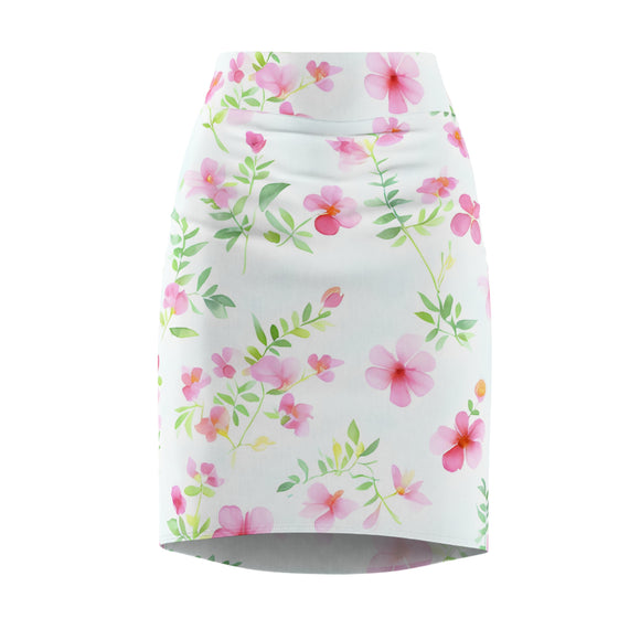 Blooming Grace Floral Skirt - Women's Pencil Skirt - Flower Patterned Skirt
