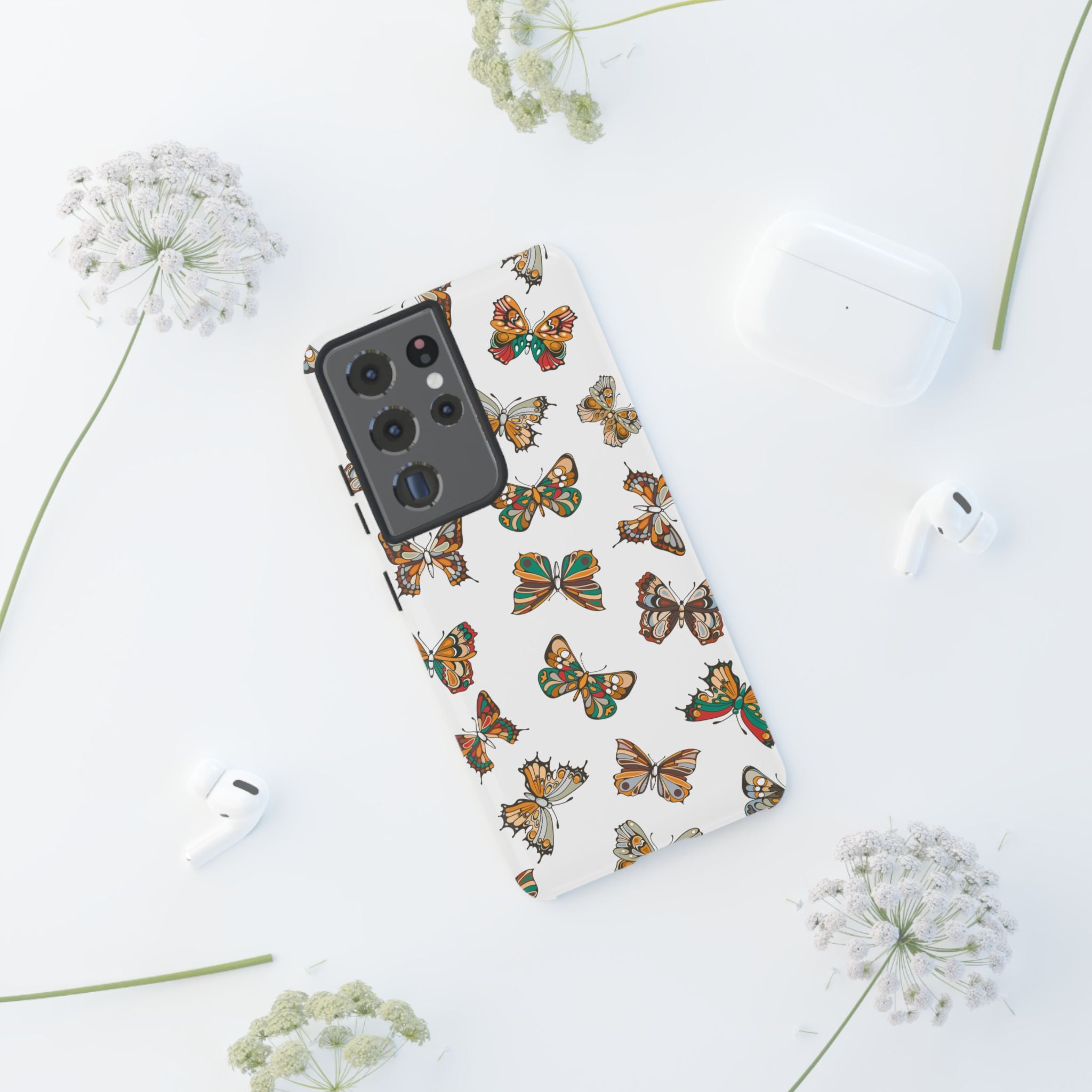 Butterflies Tough Cases, Phone Case, Protective Cover, Butterfly Pattern, Gift for Her, Unique Phone Accessory