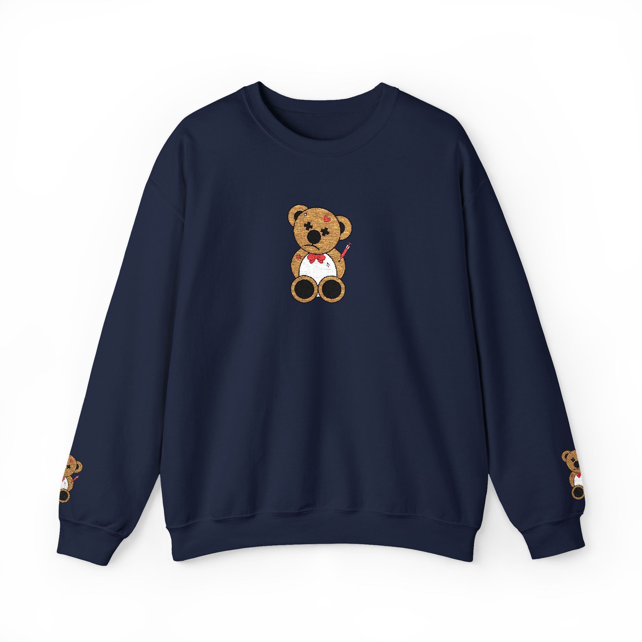 Embroidered Little Teddy Bear Crewneck Sweatshirt