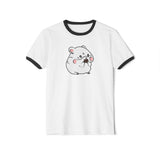 Kawaii Cute Hamster Ringer Tee - Cotton T-Shirt - Animal Lover Gift - Funny Graphic Tee - Cute Rodent Shirt