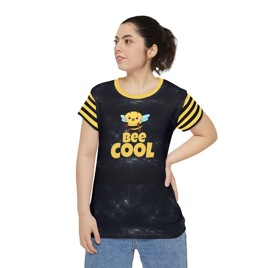 Kawaii Bee Cool Women's Short Sleeve Shirt - Cute Bee Design, Summer Top, Trendy Tee, Gift for Her, Graphic T-Shirt