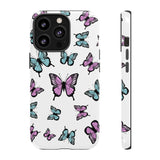 Butterfly Pattern White Background Tough Cases