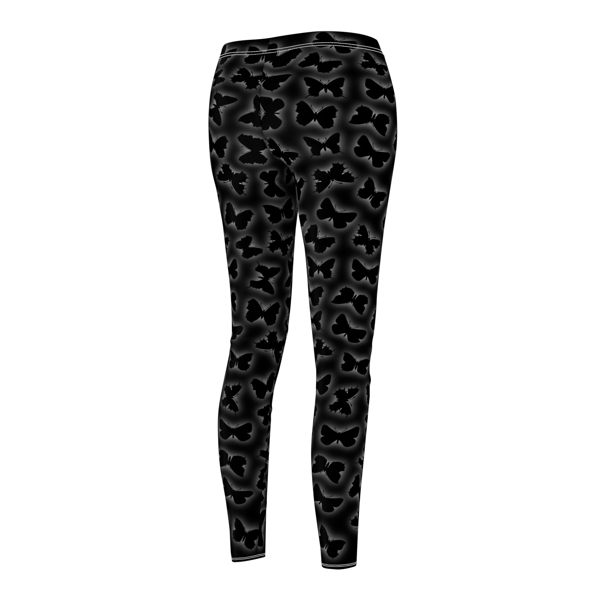 Glowing Butterflies Leggings, Women's Casual Pants, Yoga Tights, Stretchy Workout Bottoms, Butterfly Print Leggings