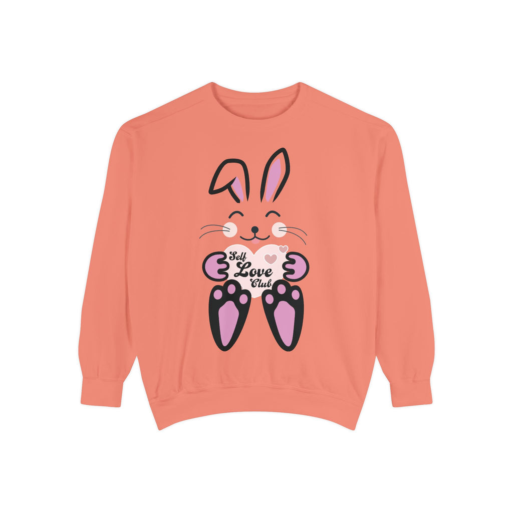 Kawaii Rabbit Face Unisex Sweatshirt, Self Love Club, Cute Jumper, Pastel Bunny Shirt, Cozy Pullover, Gift for Rabbit Lovers