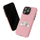 Kawaii Cat Rainbow Tough Cases, Cute Kitty Phone Cover, Protective Phone Case, Adorable Cat Lover Gift, Fun Rainbow Cat Phone Accessories