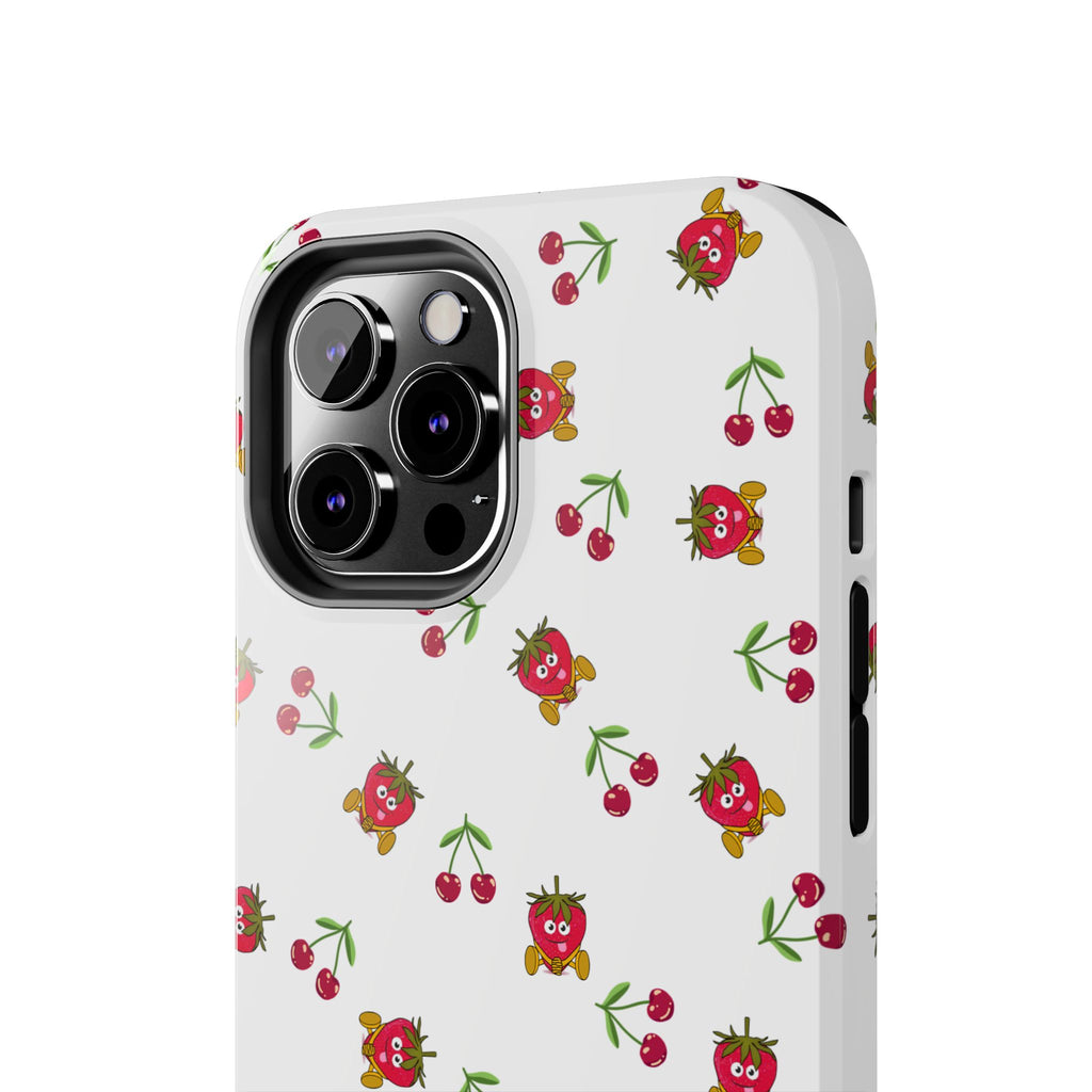 Fruit Patterned Phone Cases, Summer Fruits Phone Covers, Berry Print Tough Cases, Stylish Cell Phone Protectors, Red Fruits Phone
