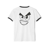 Sinister Smirk Ringer Tee - Evil Grin Goth T-Shirt