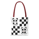 Kawaii Pandas Chessboard Tote Bag