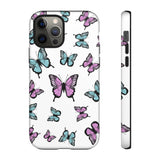 Butterfly Pattern White Background Tough Cases