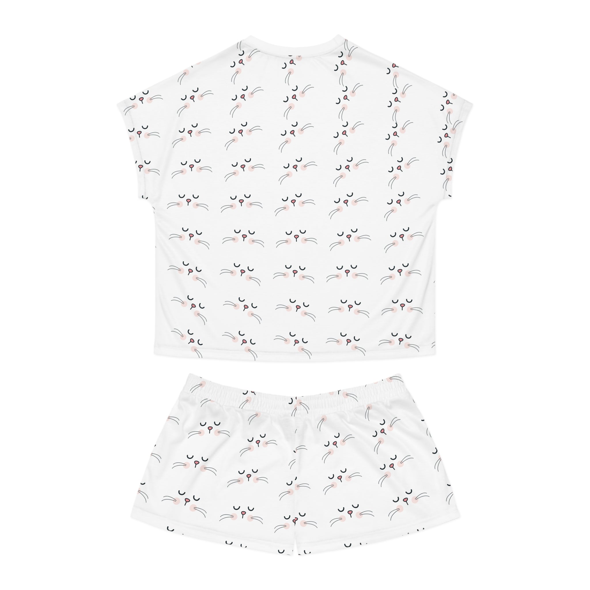 Sleepy Whiskers Pajama Set - Cute Pajama Set for Women - Short Pajamas - Sleepwear Set