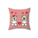 Bears in love Spun Polyester Square Pillow