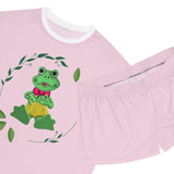 Frog Lady Pajama Set, Short Pajamas for Women, Cute Sleepwear, Loungewear Set, Fun Frog Design, Frog Lover Gift