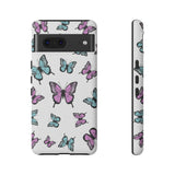 Butterfly Pattern White Background Tough Cases