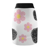 Floral Pencil Skirt - Black Pink Women's Skirt - Spring Fashion