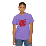 Kawaii Devil Shirt, Cute Demon Garment-Dyed T-shirt, Pastel Grunge Top, Harajuku Inspired Clothing