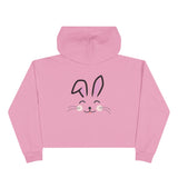 Cute Rabbit face Crop Hoodie, Bunny Hooded Sweater, Kawaii Animal Sweatshirt, Cozy Hare Pullover, Rabbit Lover Gift