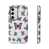 Butterfly Pattern White Background Tough Cases