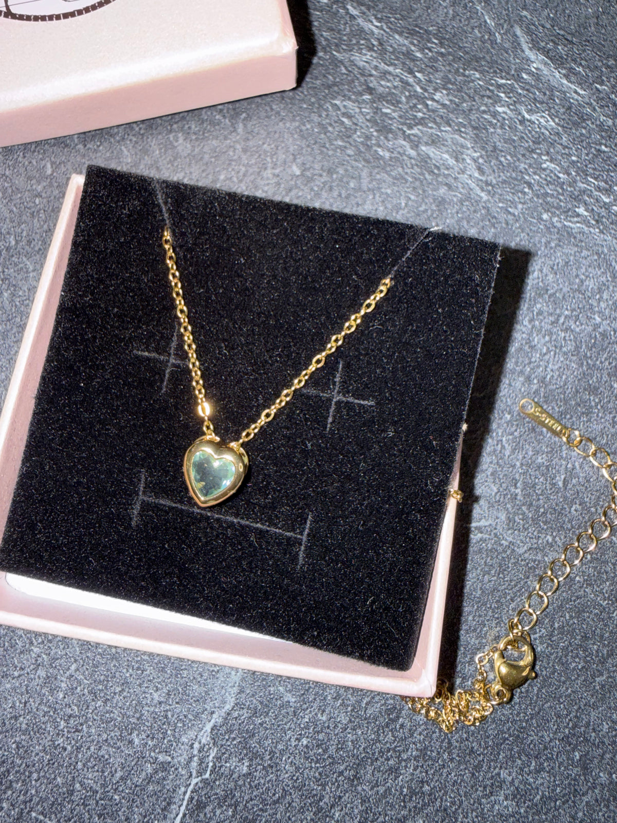 Gold-Tone Heart Pendant Necklace – Cute Stainless Steel Style Jewelry