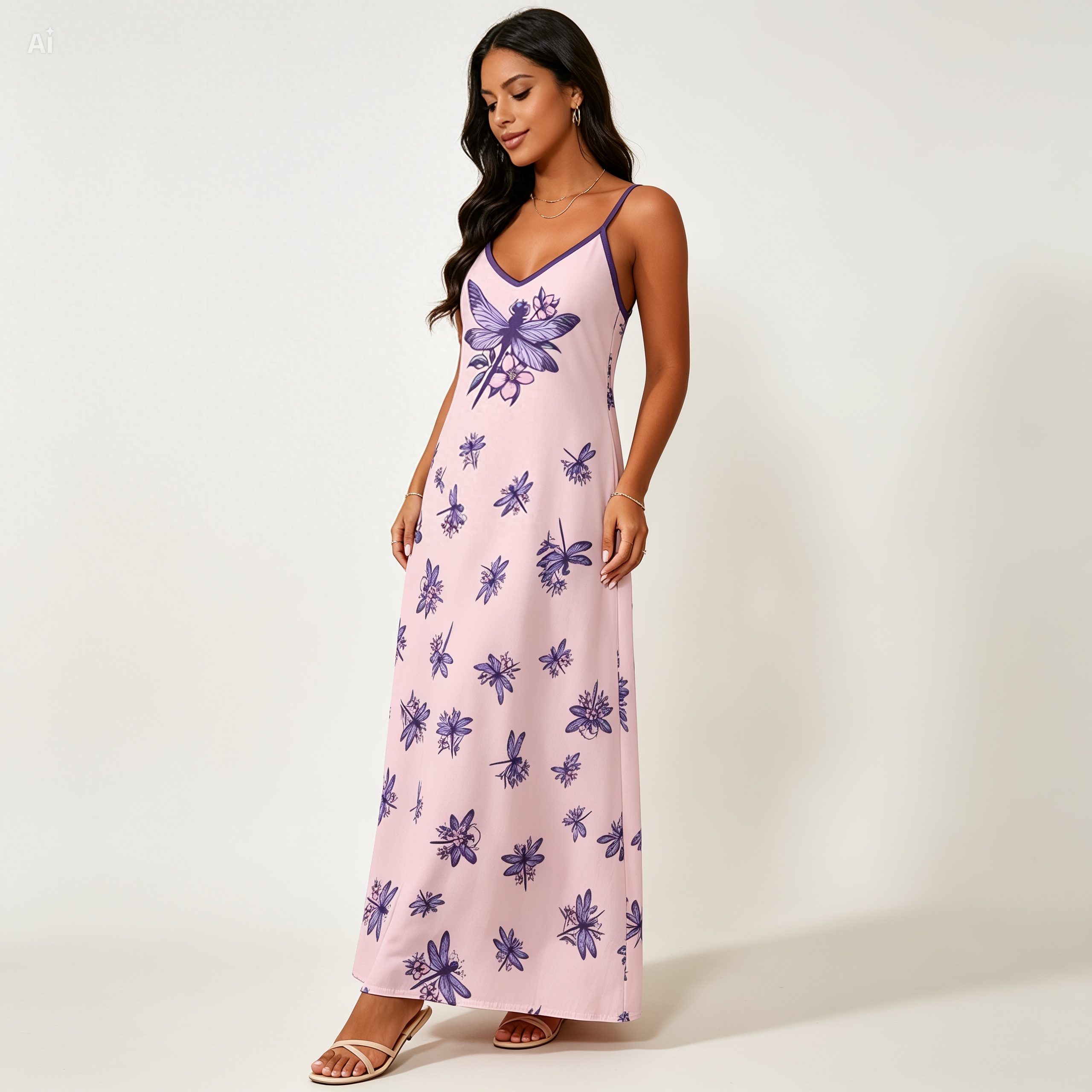 cottagecore purple dress Handmade Lavender Boho Wedding Dress: Smocked Cotton Cottagecore Gown - Mila